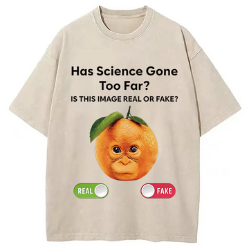 Personality fashion Has Science Gone Too Far Orange Monkey Washed T-Shirt
