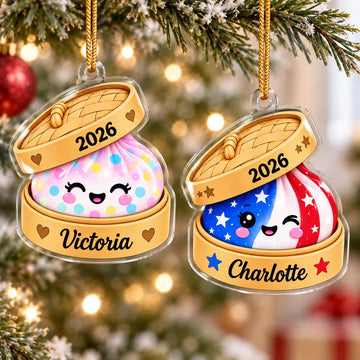 Personalized Squishy Ornament, Custom Dumpling Name Keepsake, Cute Kawaii Christmas Gift, 2026 Kids Decor