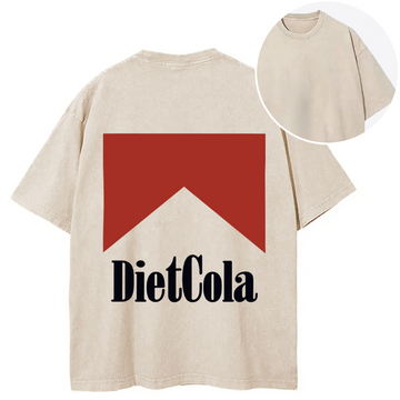 Personality fashion Diet Cola Back Washed T-Shirt