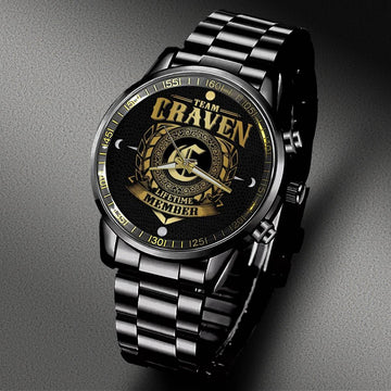 CRAVEN W8 - LIFETIME MEMBER - Black Fashion Watch Custom Your Name, Best Family Gifts