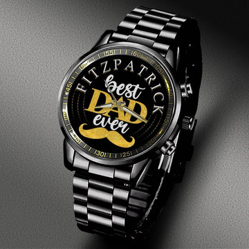FITZPATRICK - Black Fashion Watch Custom Your Name, Best Family Gifts