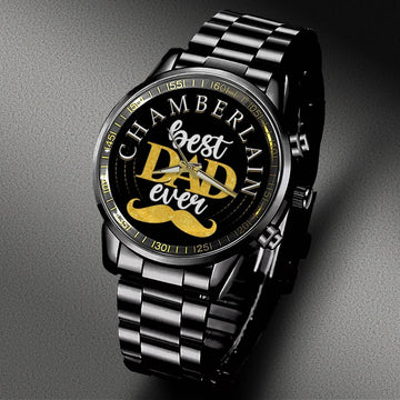 CHAMBERLAIN - Black Fashion Watch Custom Your Name, Best Family Gifts