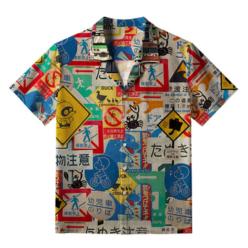 Personality fashion  Playful Urban Sign Aloha Hawaiian Shirt