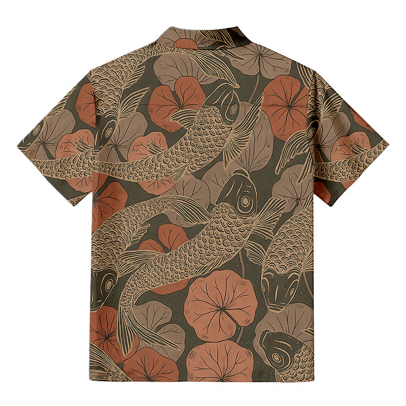 Swimming Koi Aloha Button-up Shirt