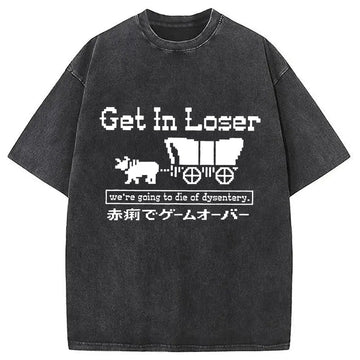 Personality fashion Died Of Dysentery Washed T-Shirt