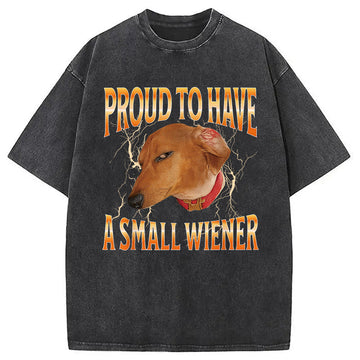 Personality fashion Funny Dog Meme Washed T-Shirt
