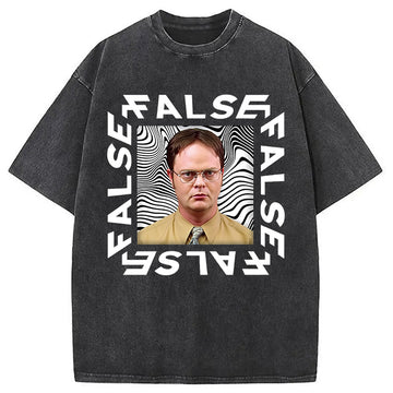 Personality fashion The Office Dwight False Washed T-Shirt