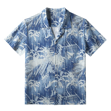 Personality fashion  Tropical Leaf Silhouettes Aloha Hawaiian Shirt
