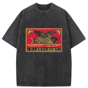 Personality fashion Flying Fish Washed T-Shirt