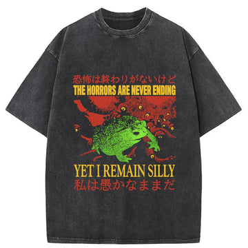 Personality fashion The Horrors are Never Ending Washed T-Shirt