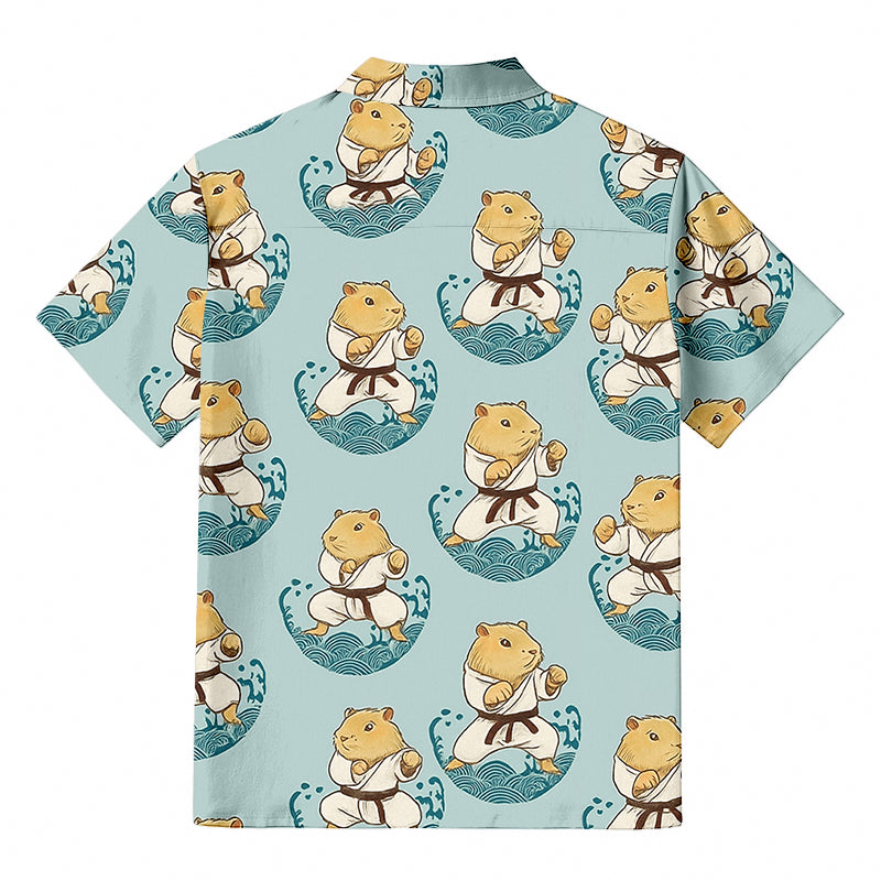 Cute Capybara Taekwondo Aloha Hawaiian Shirt