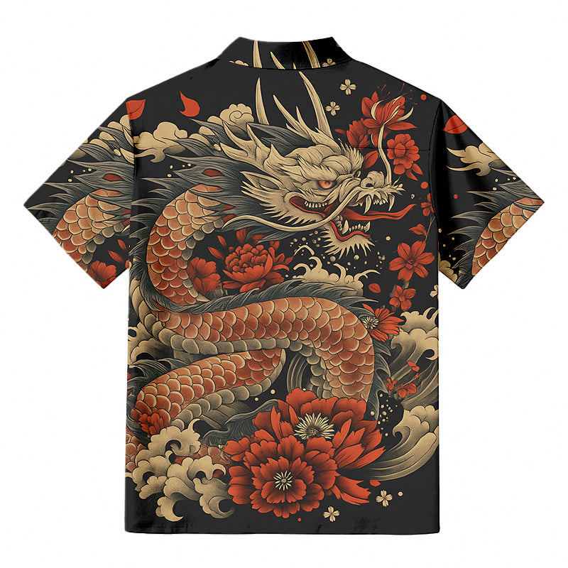 Vintage Japanese Art Dragon Hawaiian Shirt