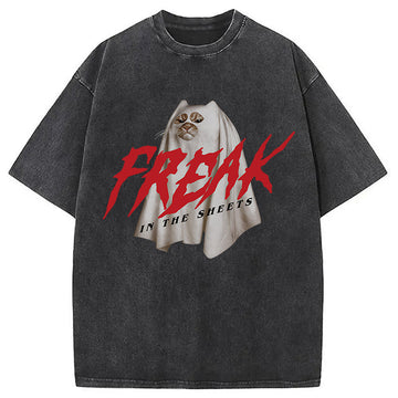 Personality fashion Freak in the Sheets Washed T-Shirt