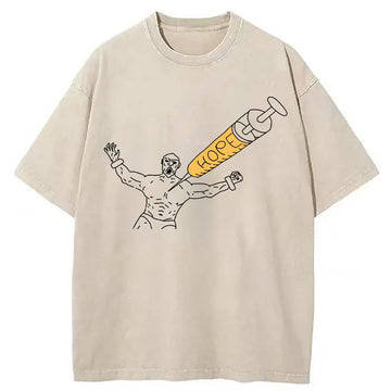 Personality fashion Funny Wojak Ironic Washed T-Shirt