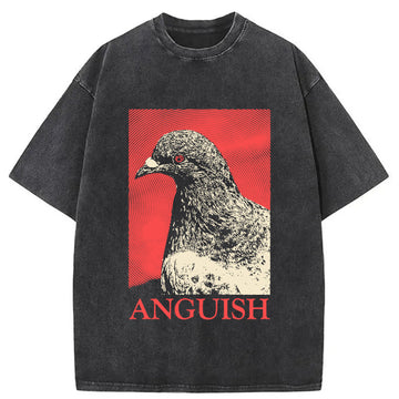 Personality fashion The Weight of Urban Anguish Washed T-Shirt