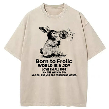 Personality fashion Born to Frolic Washed T-Shirt