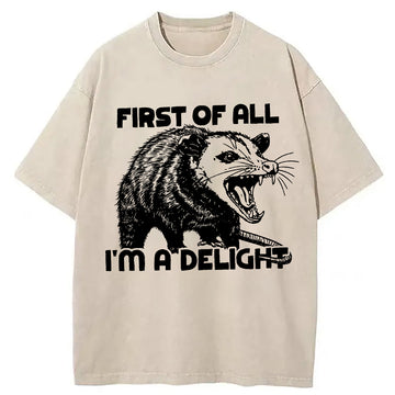 Personality fashion First of All Possum Washed T-Shirt