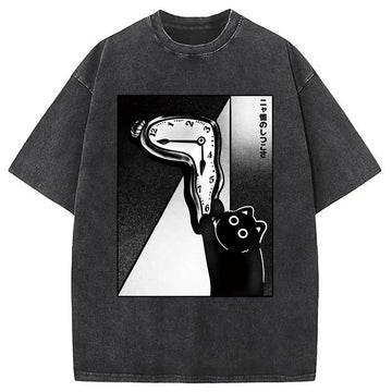 Personality fashion The Purrsistence of Meowmory Washed T-Shirt
