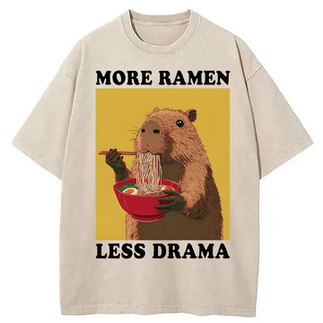 Personality fashion Noodles Over Drama Washed T-Shirt