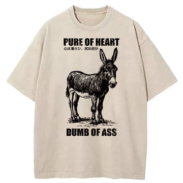 Personality fashion Good Heart Empty Head Washed T-Shirt