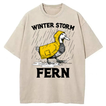 Personality fashion Winter Storm Fern 2026 Washed T-Shirt