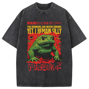 Personality fashion The Horrors Are Never Ending Washed T-Shirt