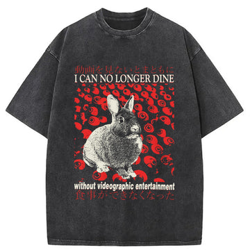 Personality fashion I Can No Longer Dine without Videographic Entertainment Washed T-Shirt