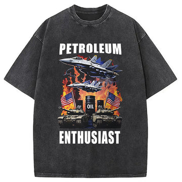 Personality fashion Petroleum Enthusiast Washed T-Shirt