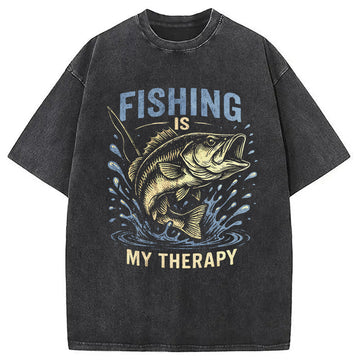 Personality fashion Funny Fisherman Washed T-Shirt