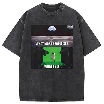 Personality fashion What I See Washed T-Shirt