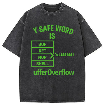 Personality fashion Buffer Overflow Funny Hacker Meme Washed T-Shirt