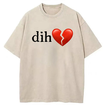Personality fashion Dih Meme Washed T-Shirt