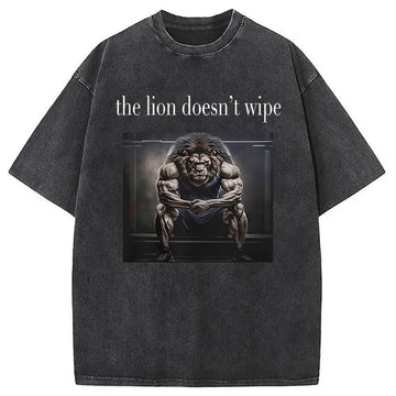 Personality fashion The Lion Does Not Concern Himself Washed T-Shirt