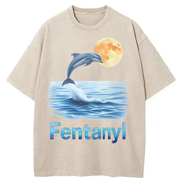 Personality fashion Retro Vaporwave Washed T-Shirt