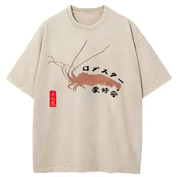 Personality fashion Lobster Lover Club Washed T-Shirt