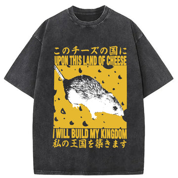 Personality fashion I Will Bulid My Kingdom Washed T-Shirt