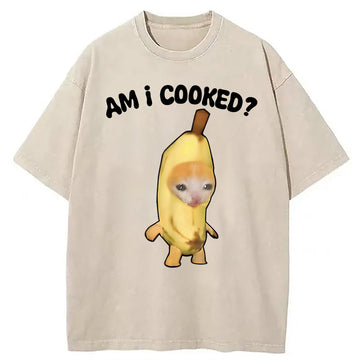 Personality fashion Am I Cooked Washed T-Shirt
