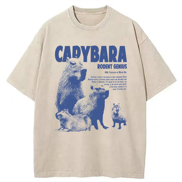 Personality fashion Capybara Vintage Washed T-Shirt