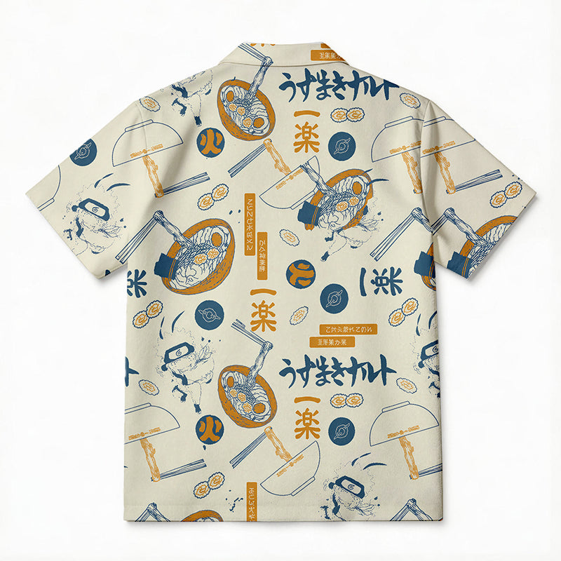 Personality fashionWhite Seafood Ramen Hawaiian Shirt