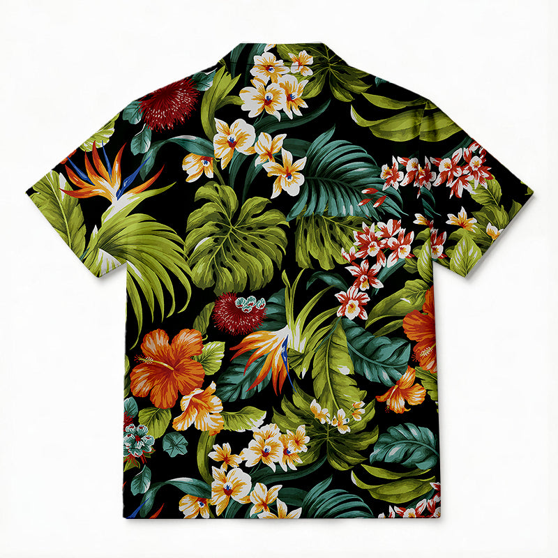 Personality fashionGreen Flower Hawaiian Shirt