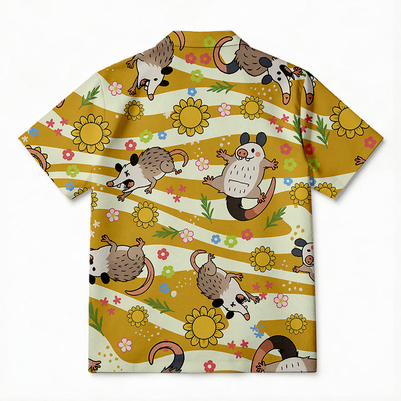 Personality fashionSunflower Possum Hawaiian Shirt