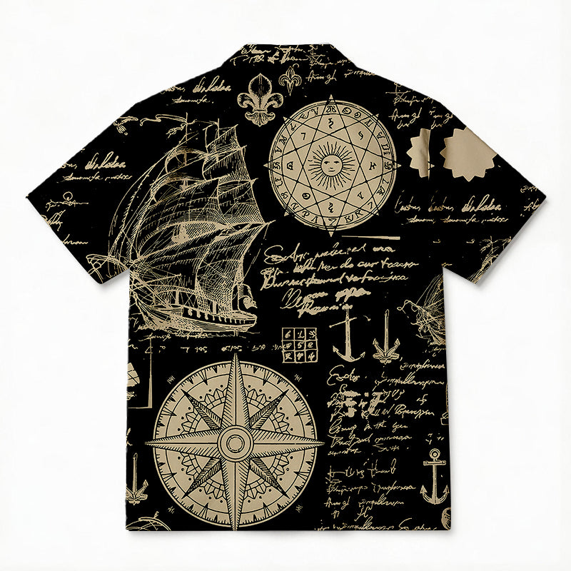 Personality fashionMystic Compass Map Hawaiian Shirt