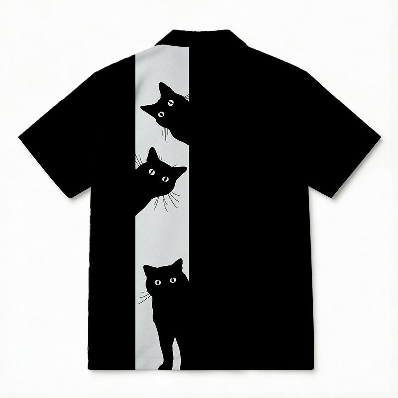 Personality fashionBlack Cat Hawaiian Shirt