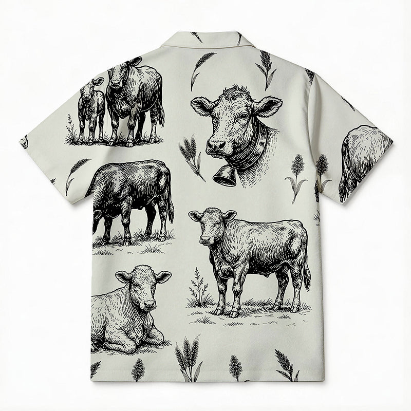 Personality fashionVintage Angus Cow Hawaiian Shirt