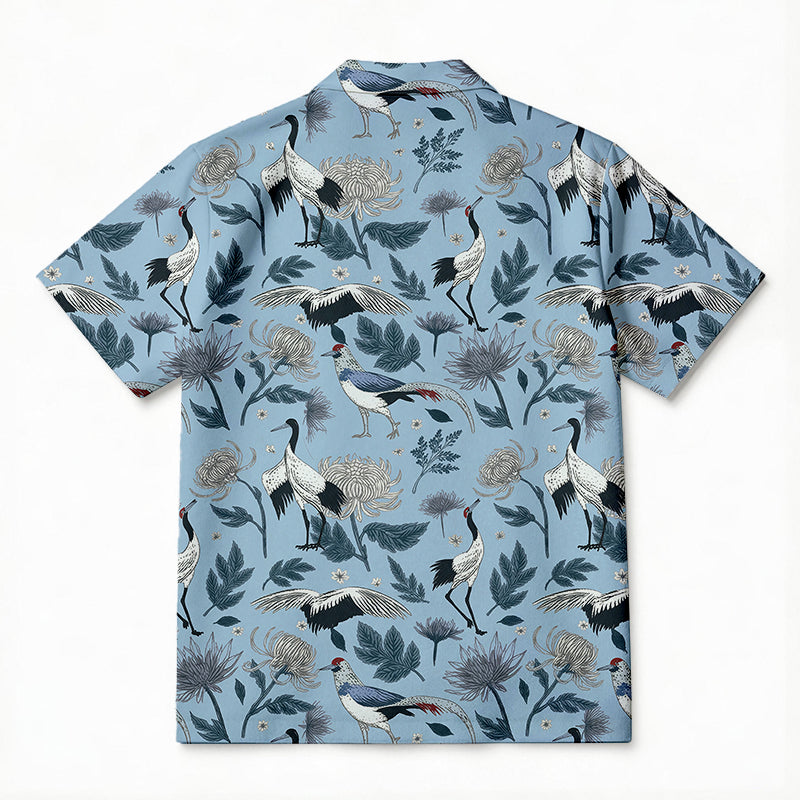 Personality fashionCranes and Chrysanthemums Hawaiian Shirt
