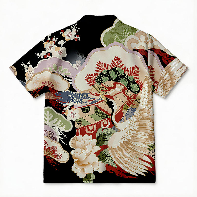 Personality fashionCrane Ship Hawaiian Shirt