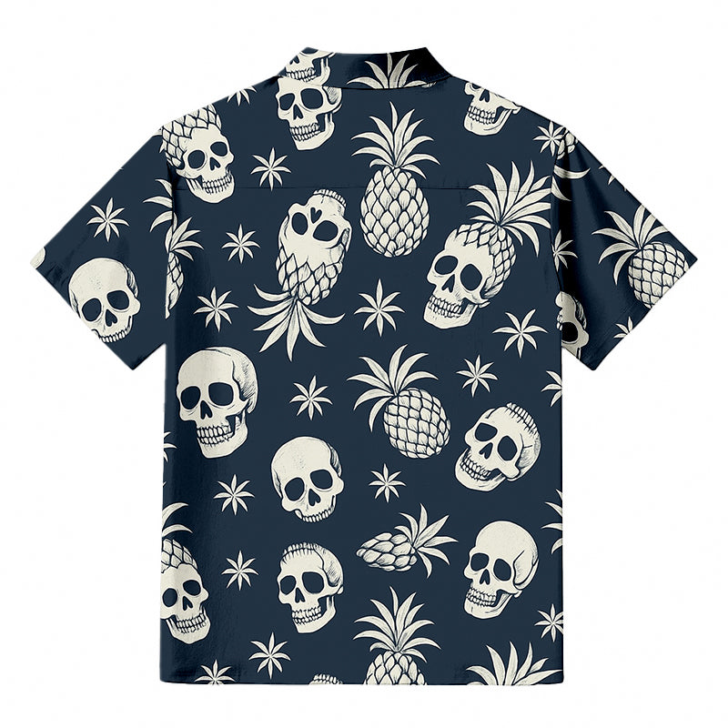 Personality fashionPineapple Skull Aloha Hawaiian Shirt