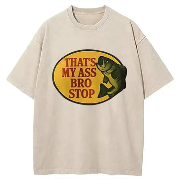 Personality fashion Bro Stop Washed T-Shirt