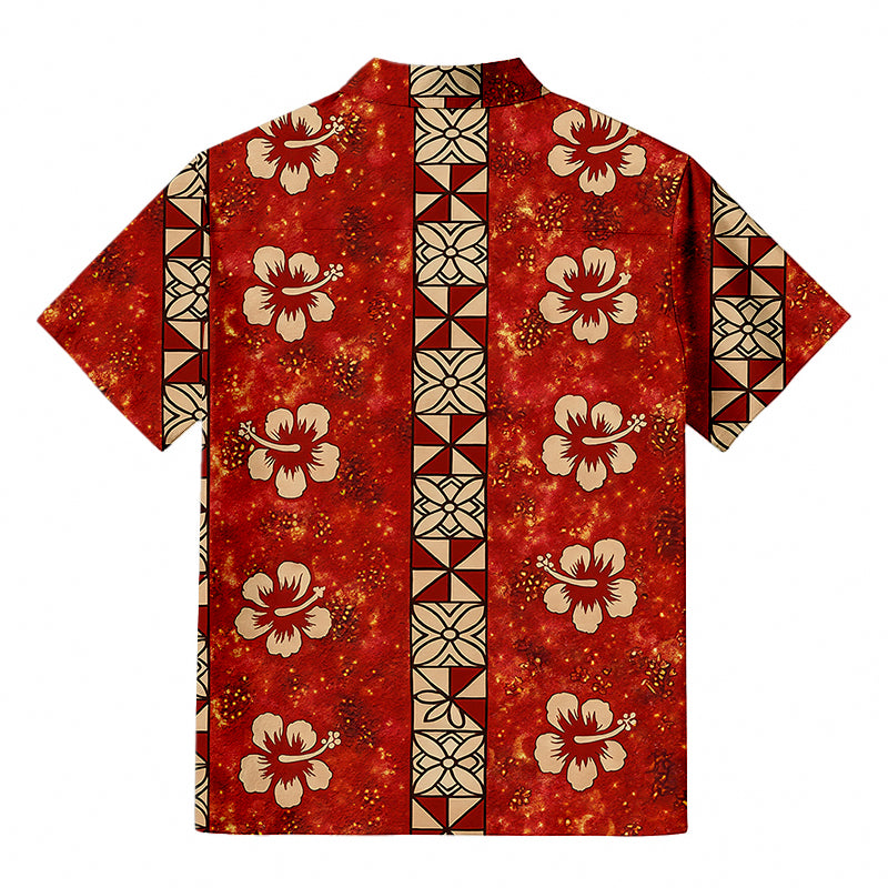 Passionate Red & Floral Charm Hawaiian Shirt