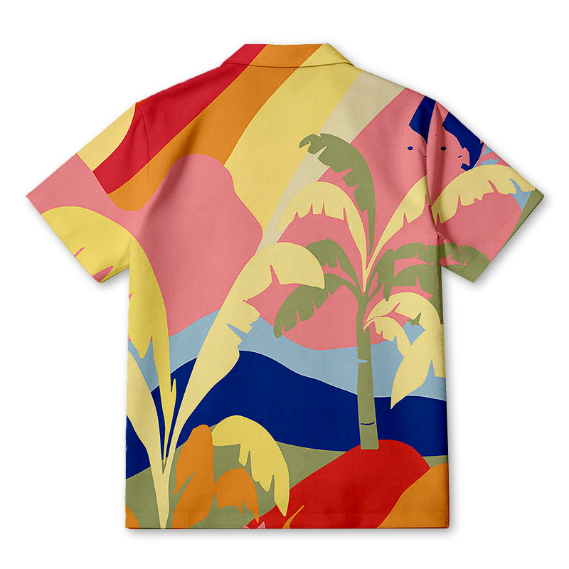 Personality fashionRainbow Palm Sunset Hawaiian Shirt
